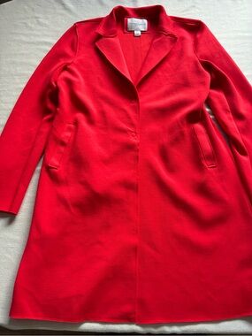 Carolina Belle Montreal Red Scuba Blazer Jacket Long Sleeve Stretch Size L